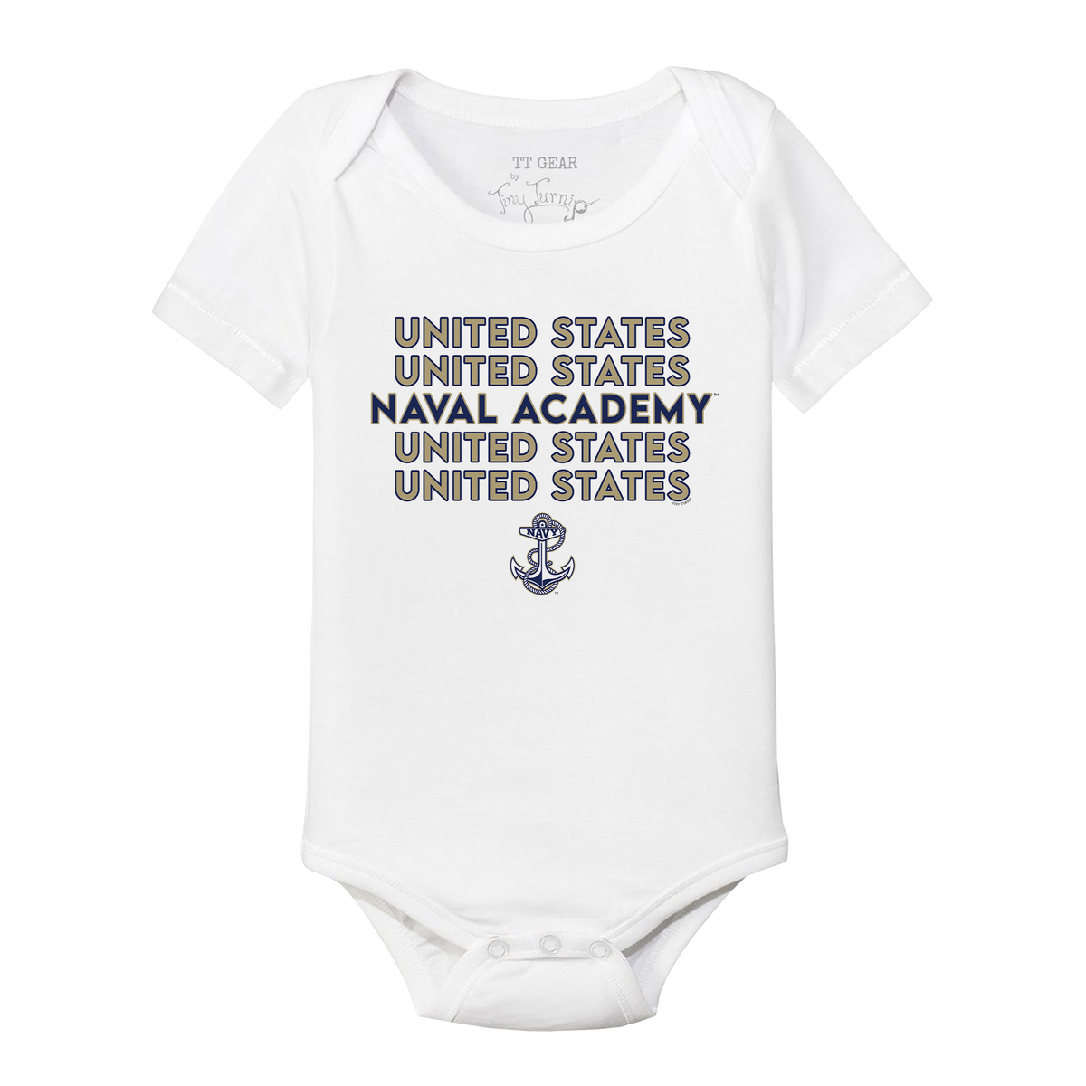 Navy Midshipmen Stacked Short Sleeve Snapper