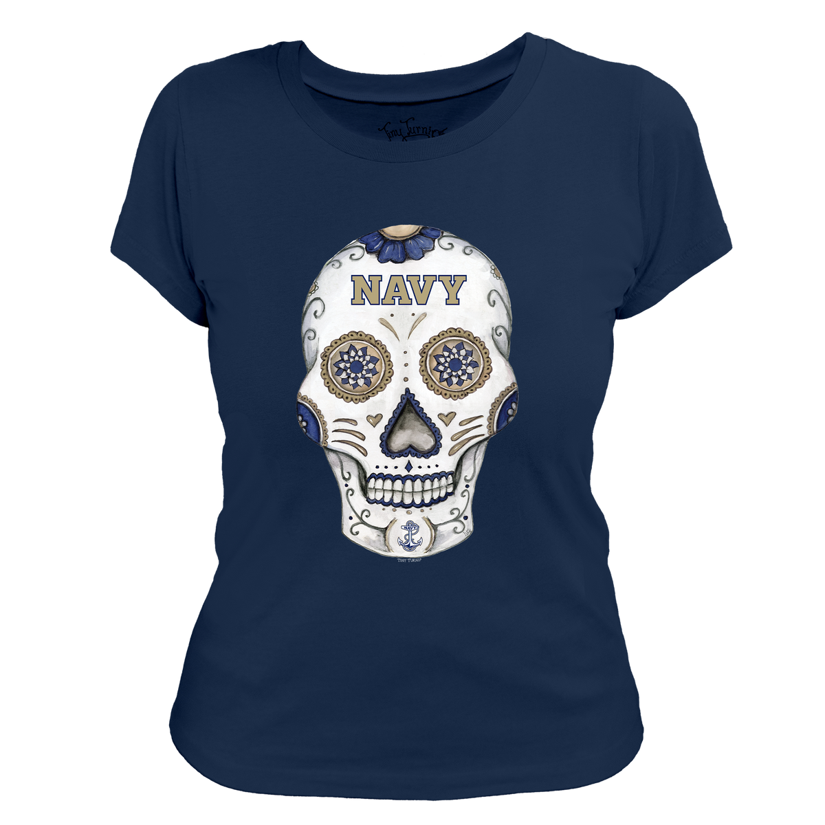 Navy Midshipmen Sugar Skull Women's Tee Shirt