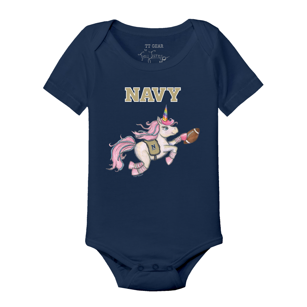 Navy Midshipmen Unicorn Short Sleeve Snapper