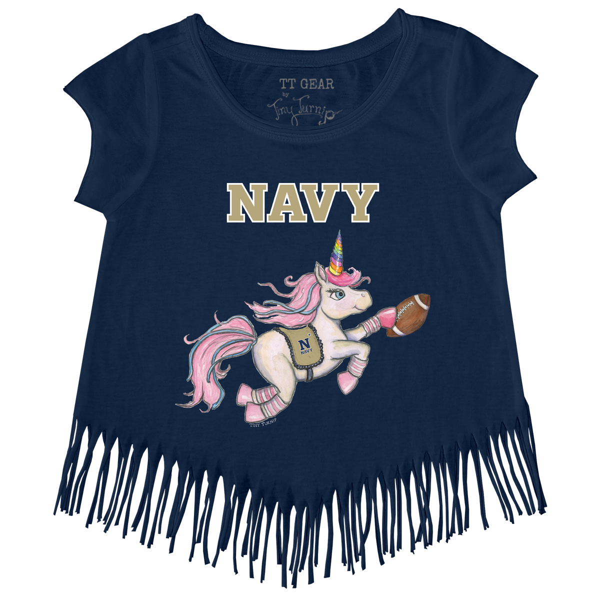 Navy Midshipmen Unicorn Fringe Tee