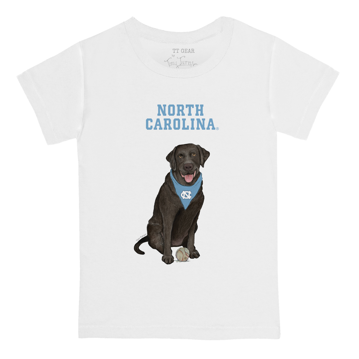 North Carolina Tar Heels Black Labrador Retriever Kid's Tee Shirt
