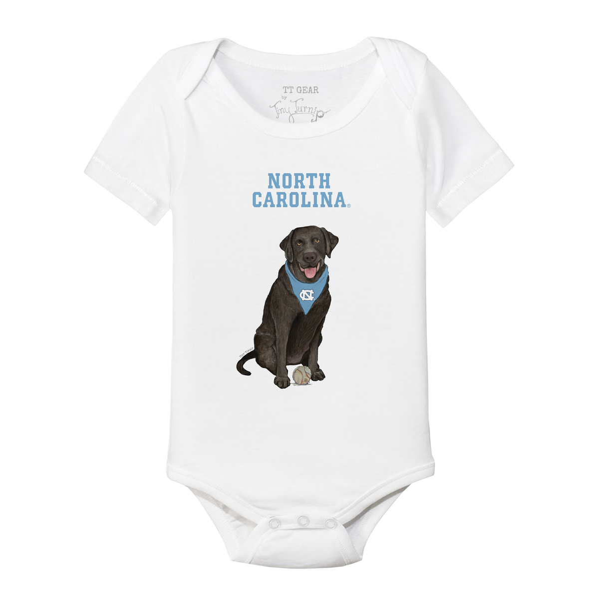 North Carolina Tar Heels Black Labrador Retriever Short Sleeve Snapper