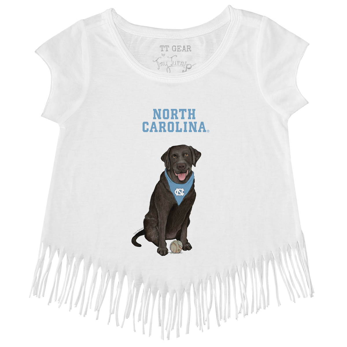 North Carolina Tar Heels Black Labrador Retriever Fringe Tee