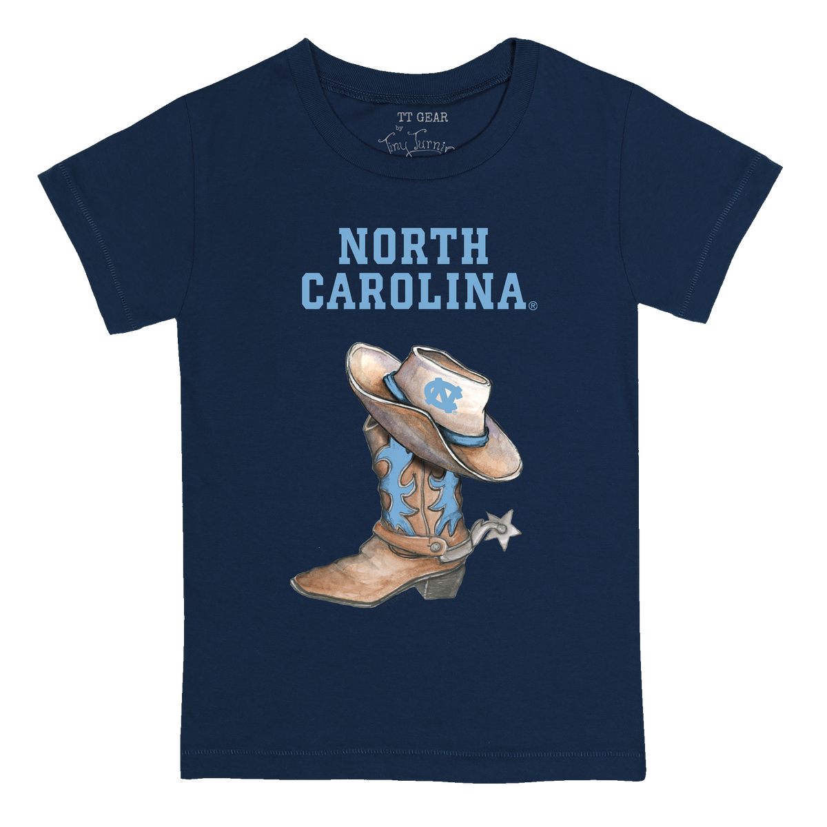 North Carolina Tar Heels Cowboy Boot Kid's Tee Shirt