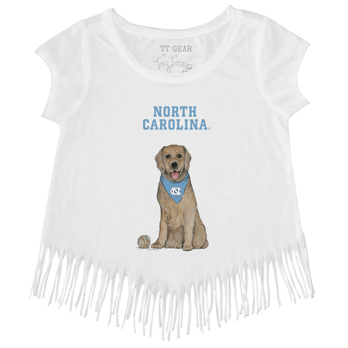 North Carolina Tar Heels Golden Retriever Fringe Tee