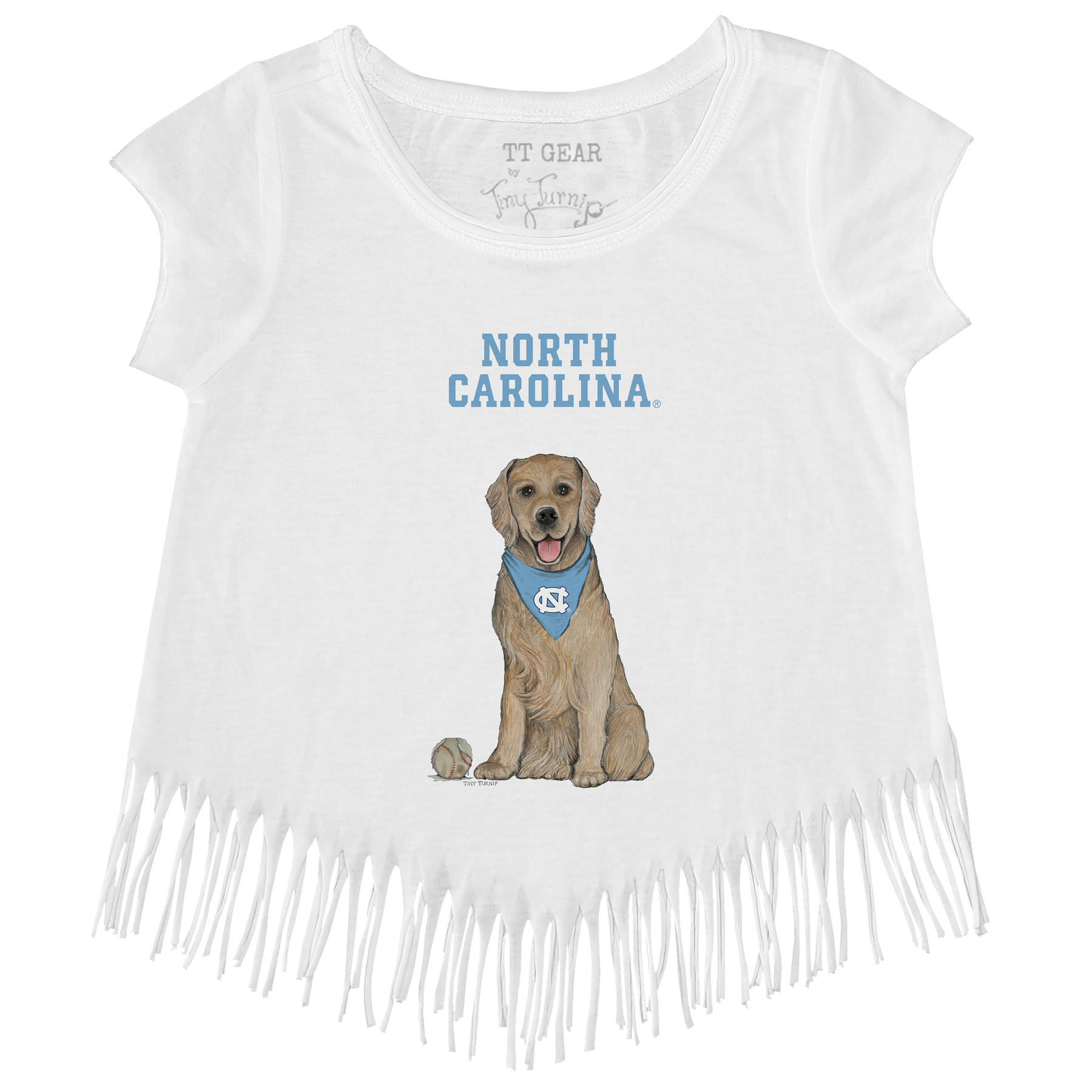 North Carolina Tar Heels Golden Retriever Fringe Tee
