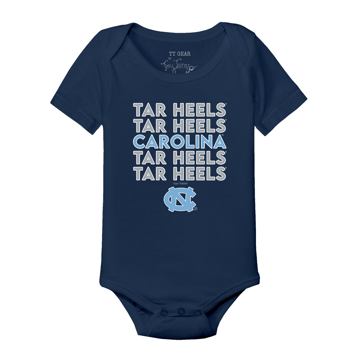 North Carolina Tar Heels Stacked Short Sleeve Snapper