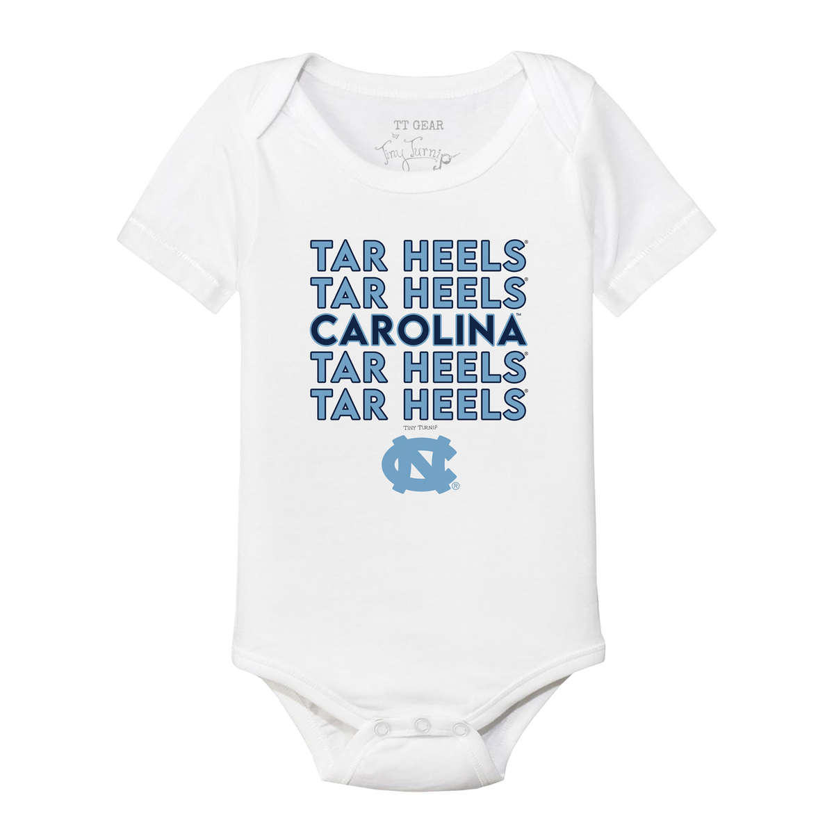 North Carolina Tar Heels Stacked Short Sleeve Snapper