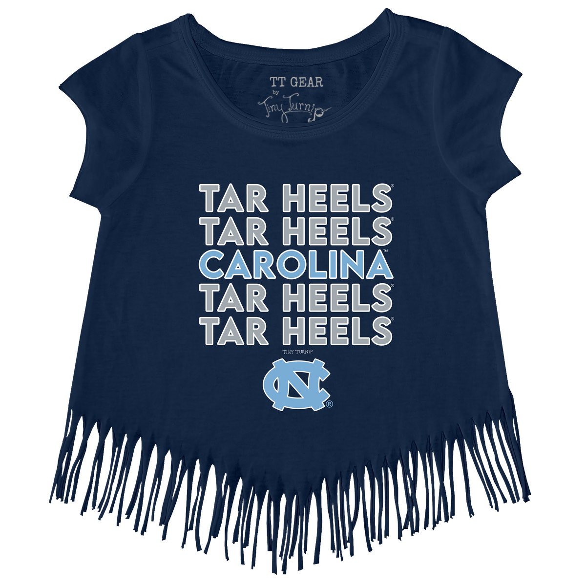 North Carolina Tar Heels Stacked Fringe Tee