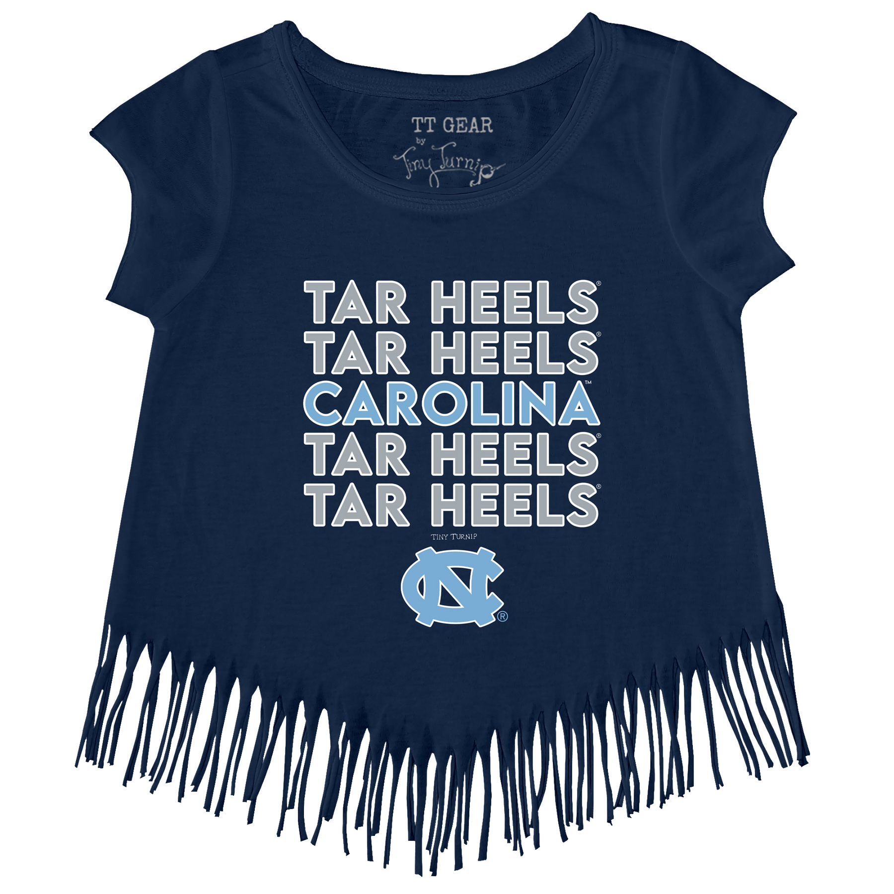 North Carolina Tar Heels Stacked Fringe Tee