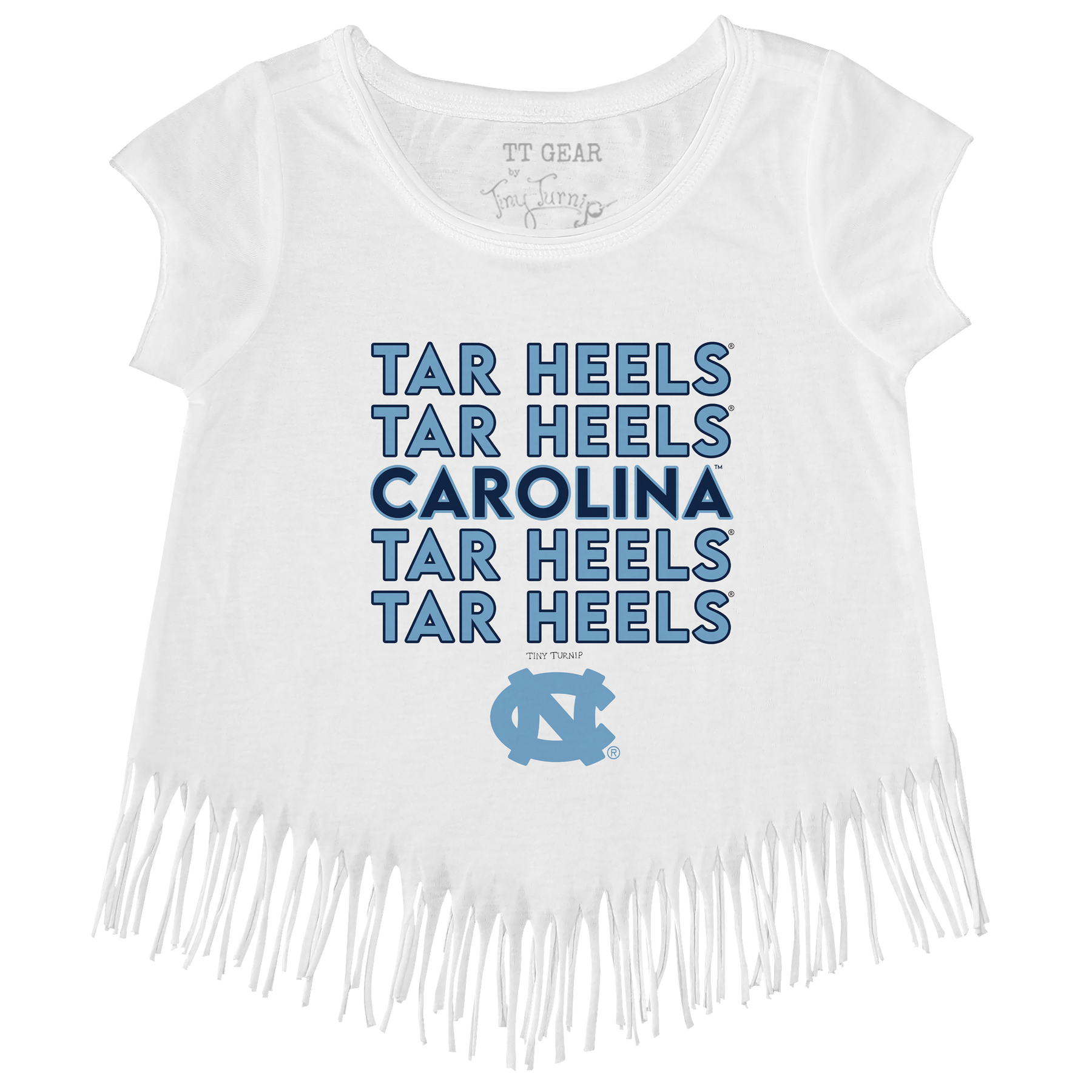 North Carolina Tar Heels Stacked Fringe Tee