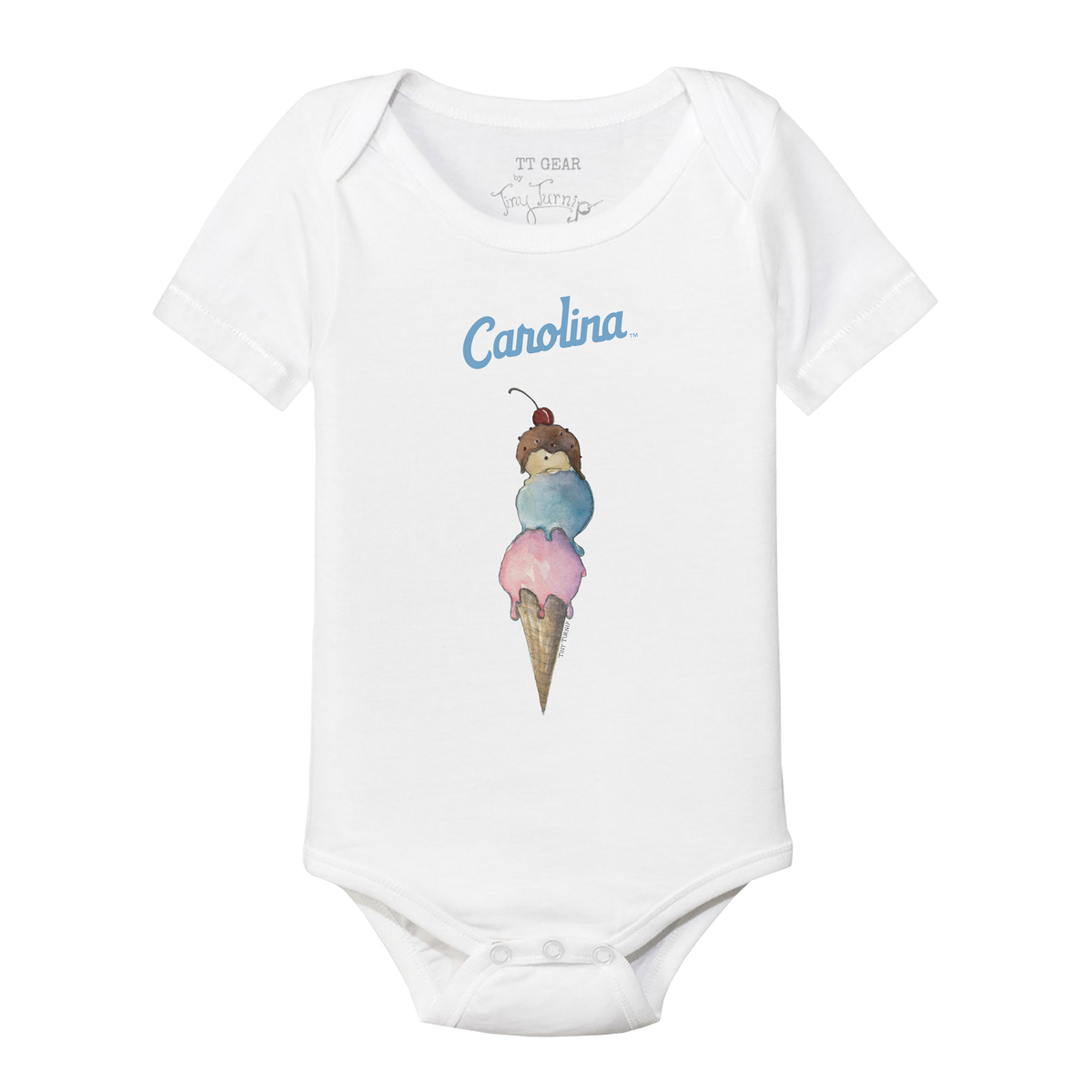 North Carolina Tar Heels Triple Scoop Short Sleeve Snapper