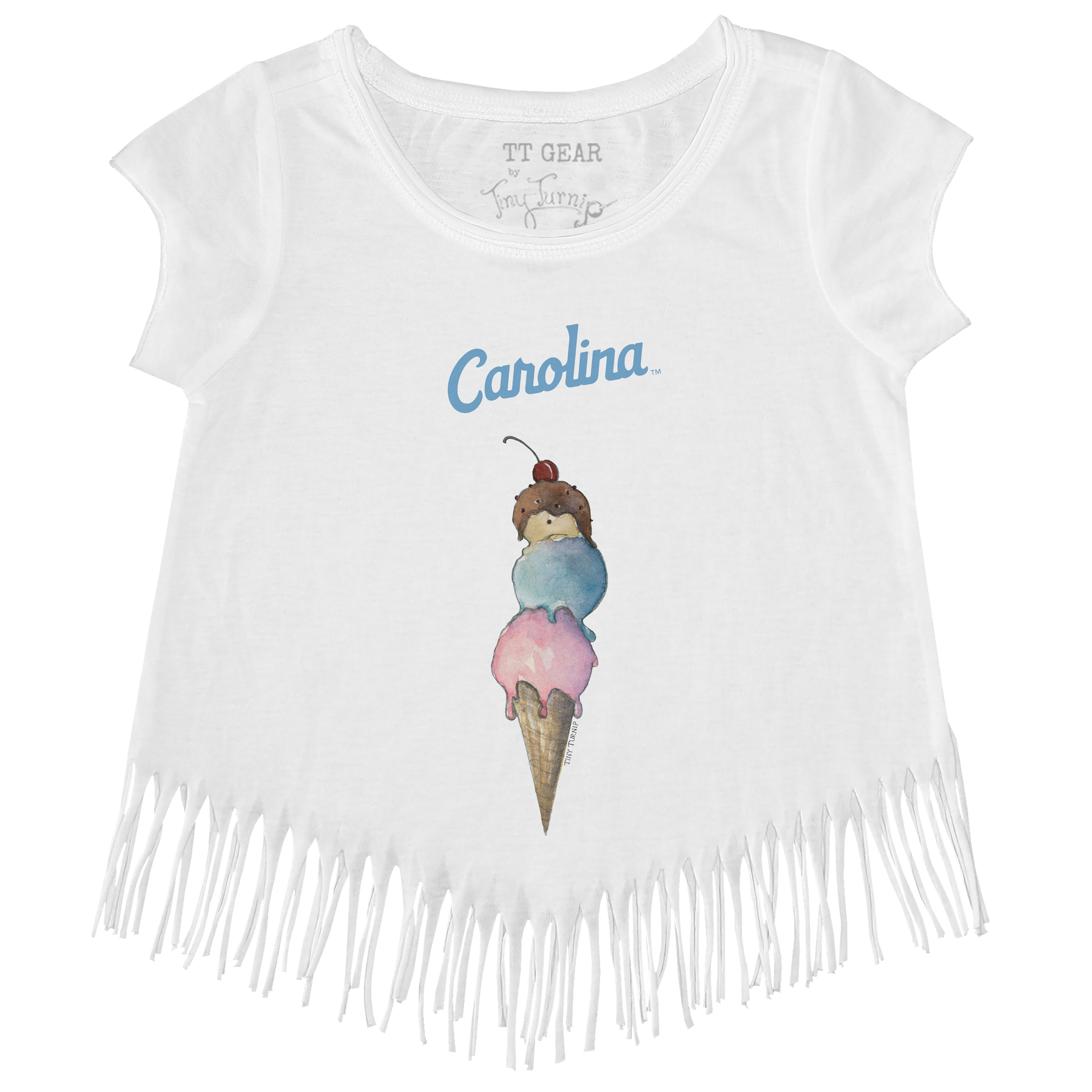 North Carolina Tar Heels Triple Scoop Fringe Tee