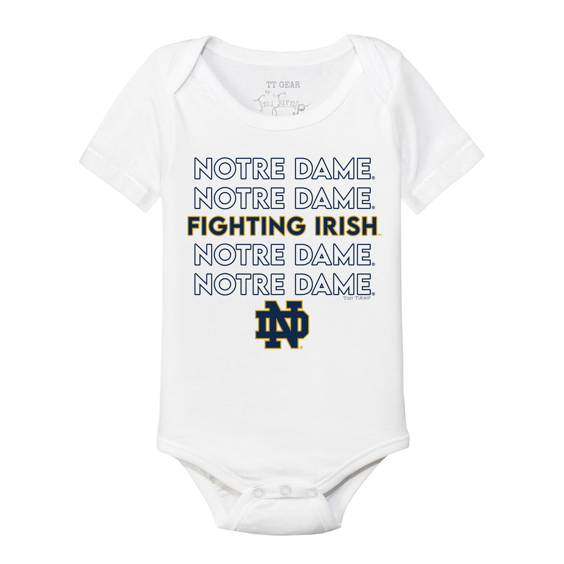 Notre Dame Fighting Irish Stacked Short Sleeve Snapper