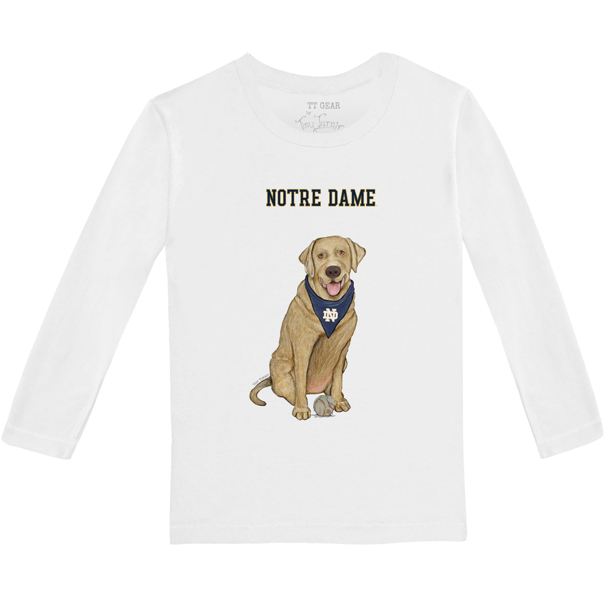 Notre Dame Fighting Irish Yellow Labrador Retriever Long-Sleeve Tee Shirt