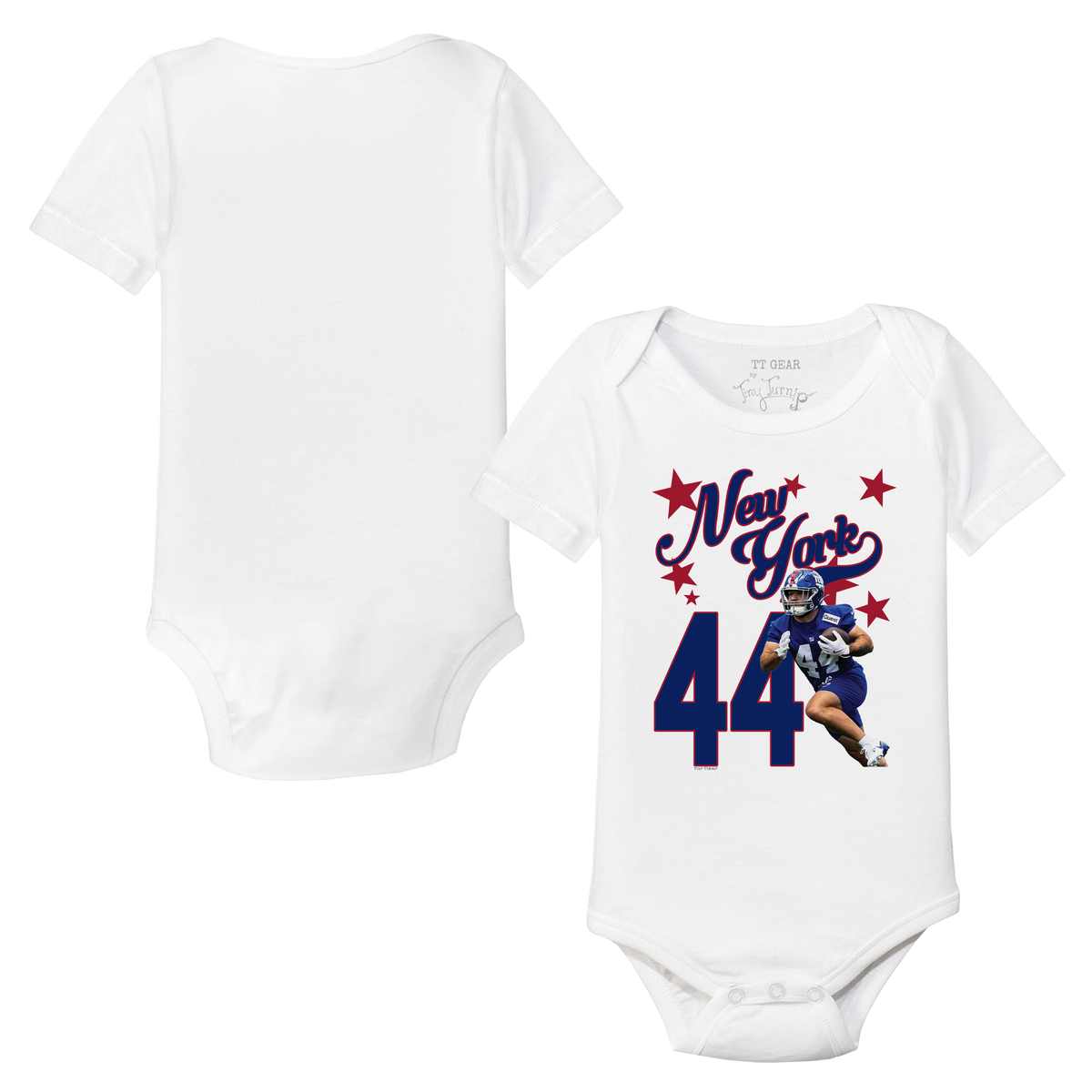 VIP Football: Photo Stars w/ Name, Number - Short Sleeve Snapper (Copy) - Tiny Turnip