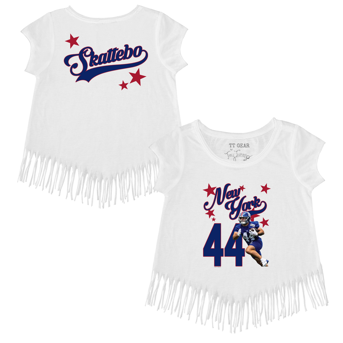 VIP Football: Photo Stars w/ Name, Number - Fringe Tee - Tiny Turnip