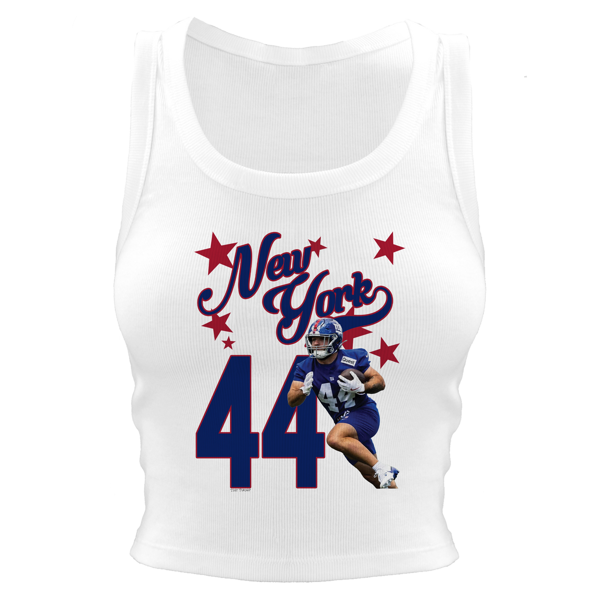 VIP Football: Photo Stars w/ Name, Number - Crop Tank - Tiny Turnip