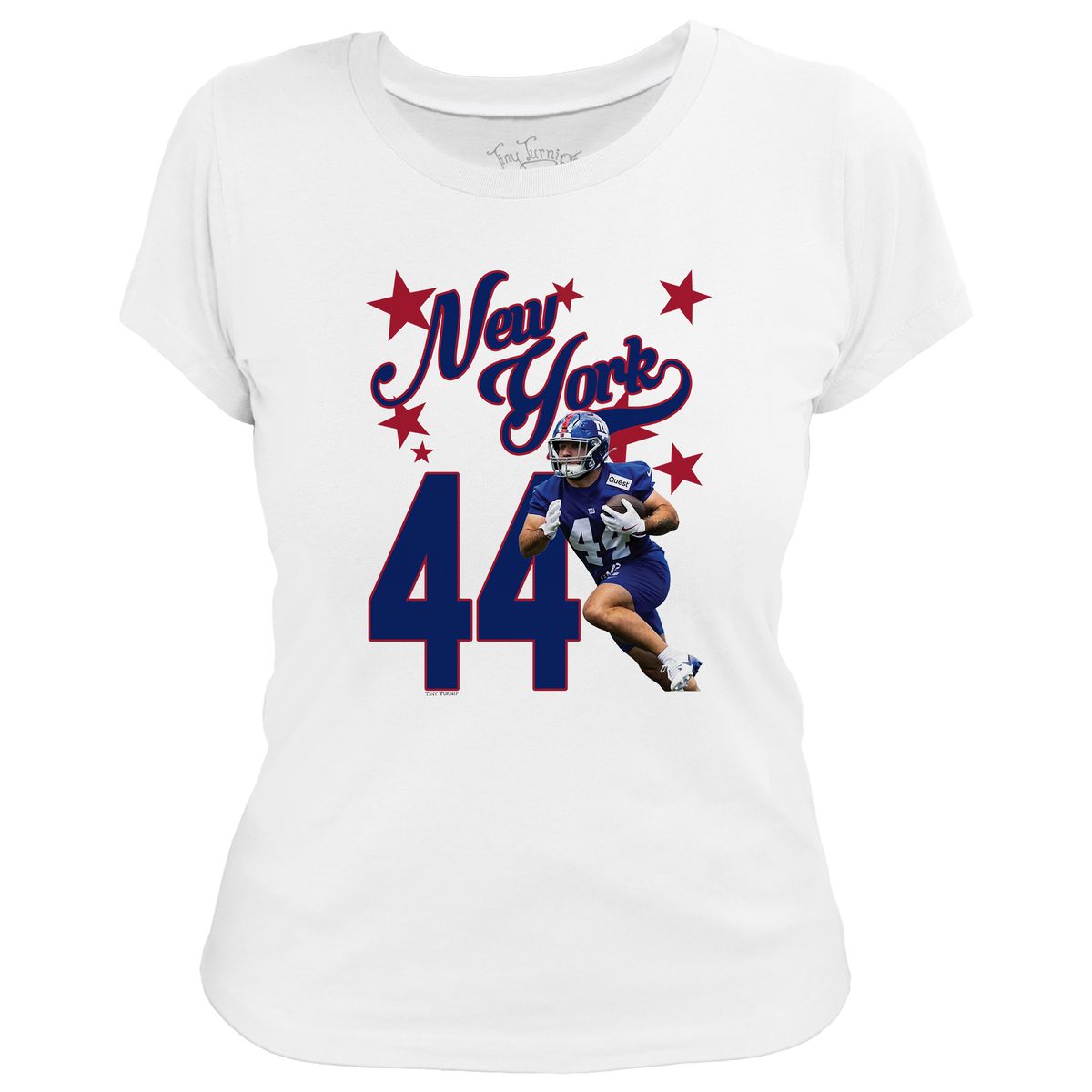 VIP Football: Photo Stars w/ Name, Number - Women's Tee Shirt - Tiny Turnip