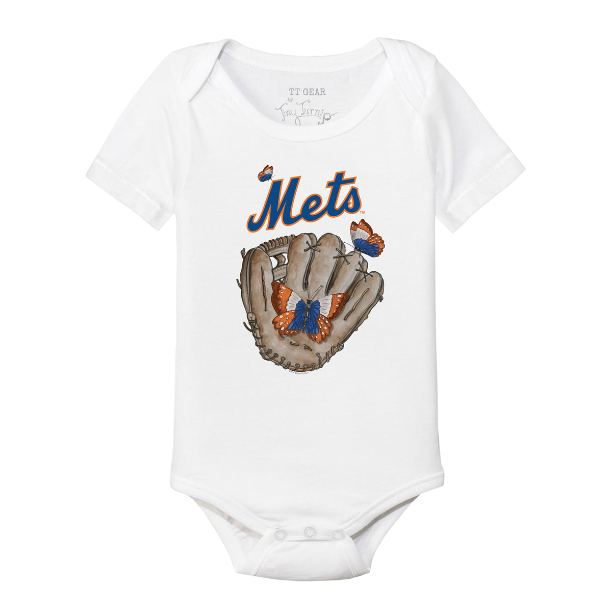 New York Mets Butterfly Glove Short Sleeve Snapper