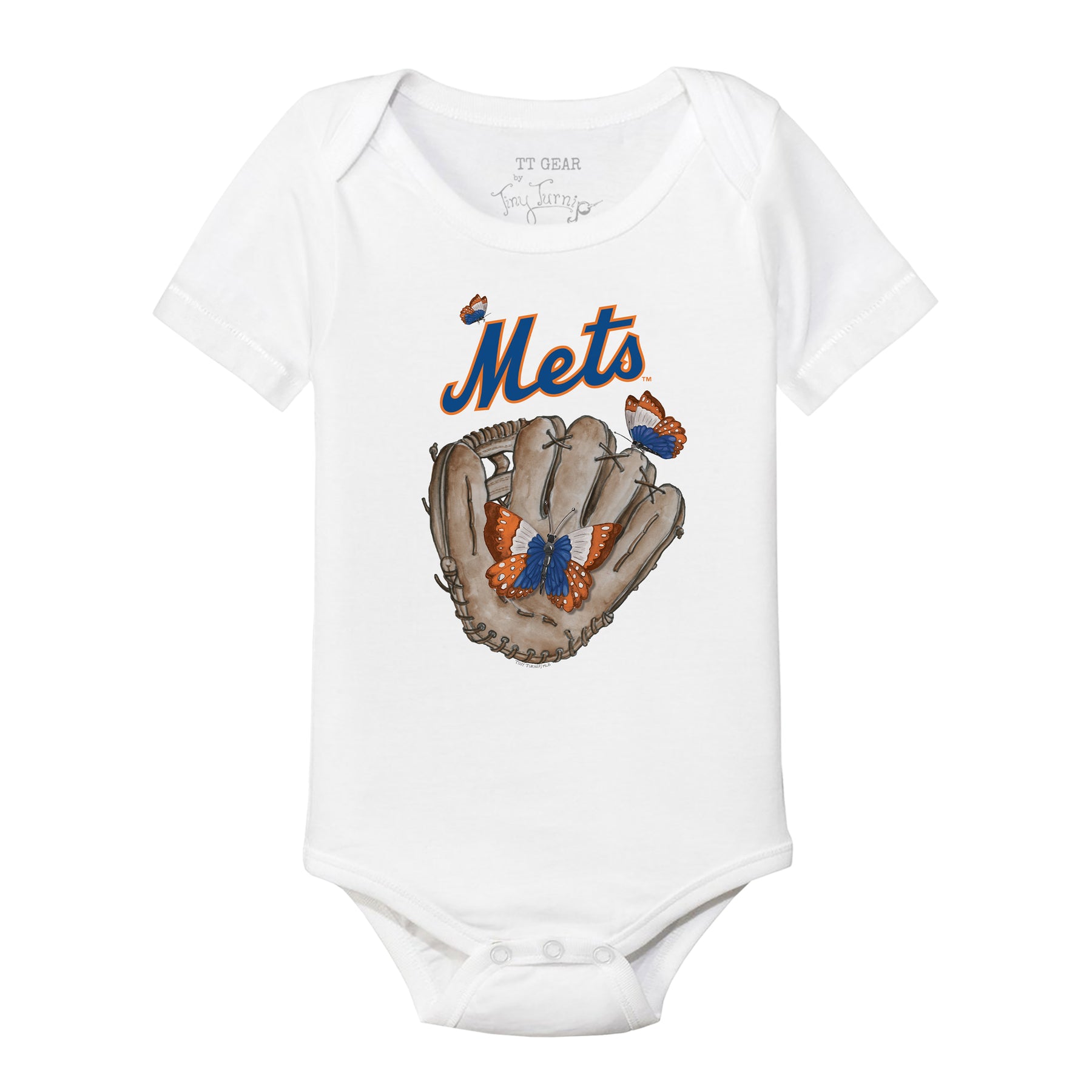 New York Mets Butterfly Glove Short Sleeve Snapper