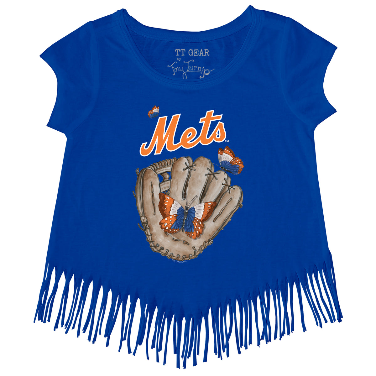 New York Mets Butterfly Glove Fringe Tee