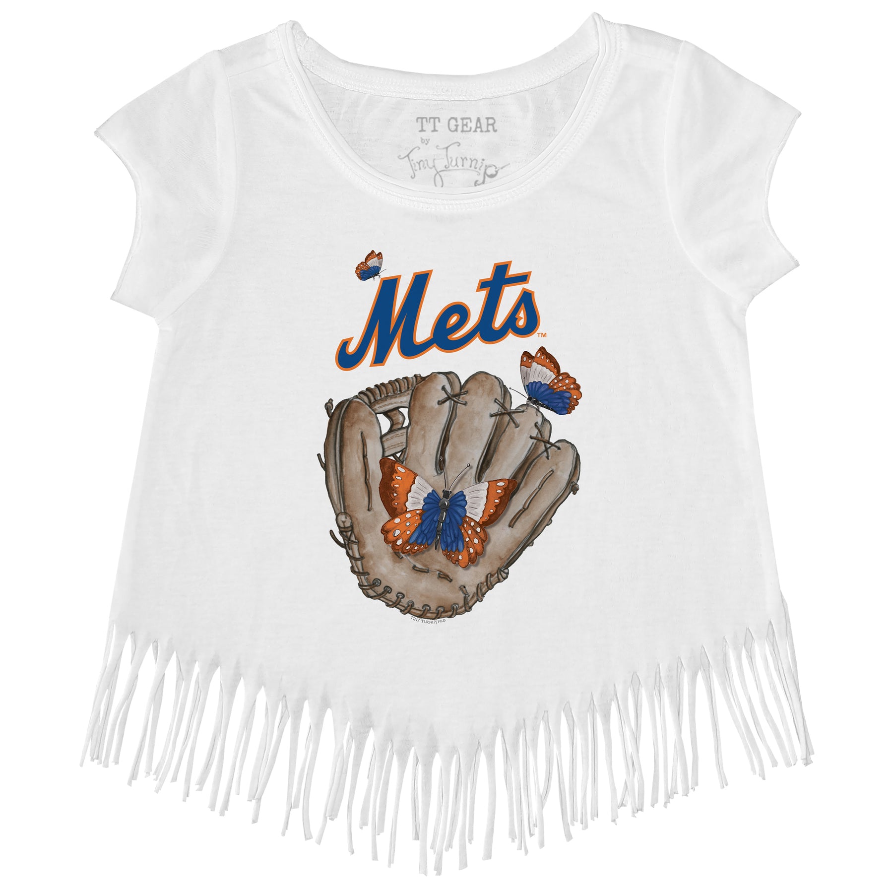 New York Mets Butterfly Glove Fringe Tee