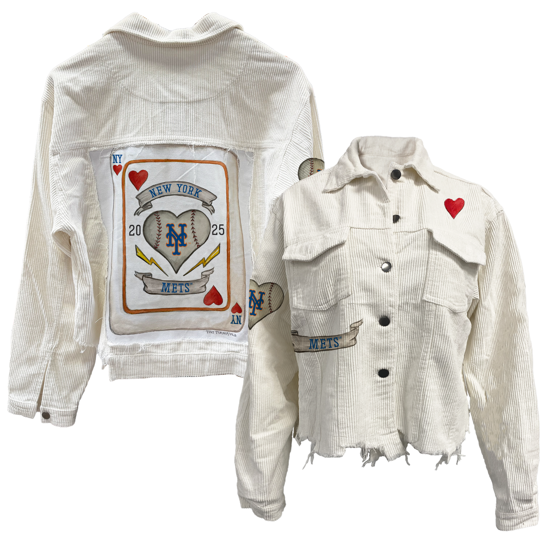 New York Mets Card White Cord Jacket