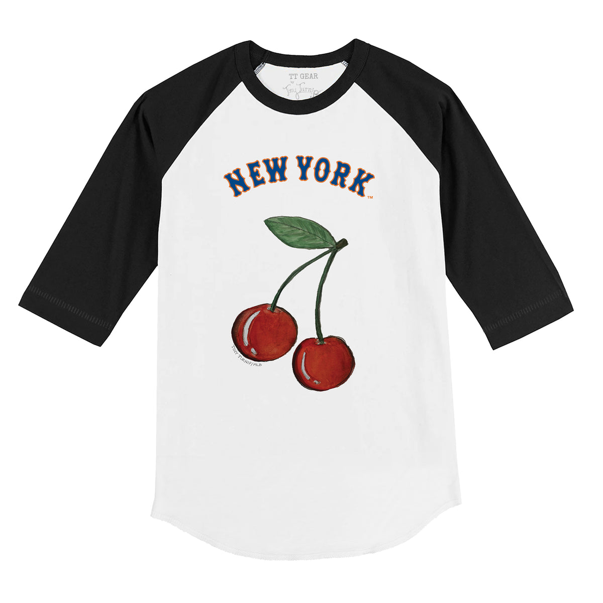 New York Mets Cherry 3/4 Black Sleeve Raglan