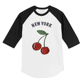 New York Mets Cherry 3/4 Black Sleeve Raglan