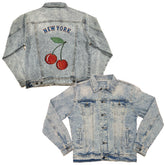 New York Mets Cherry Boyfriend Denim Jacket