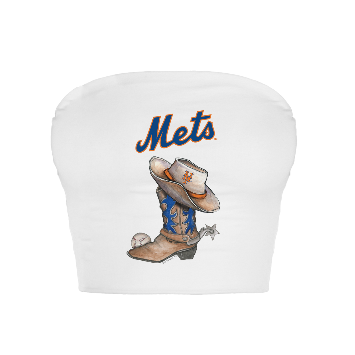 New York Mets Cowboy Boot Crop Tube Top