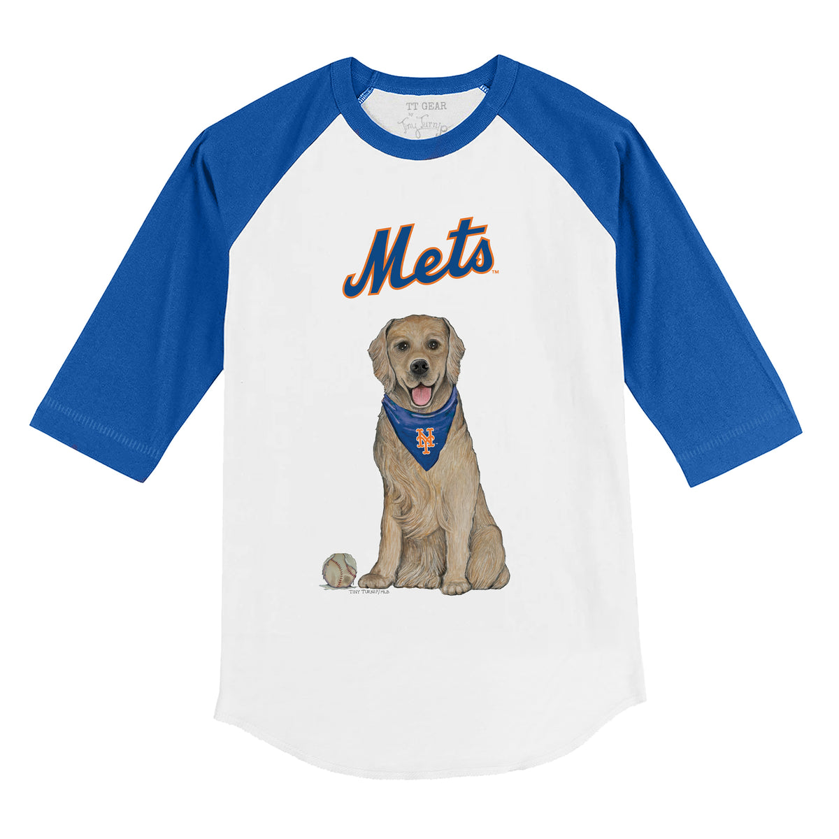 New York Mets Golden Retriever 3/4 Royal Blue Sleeve Raglan