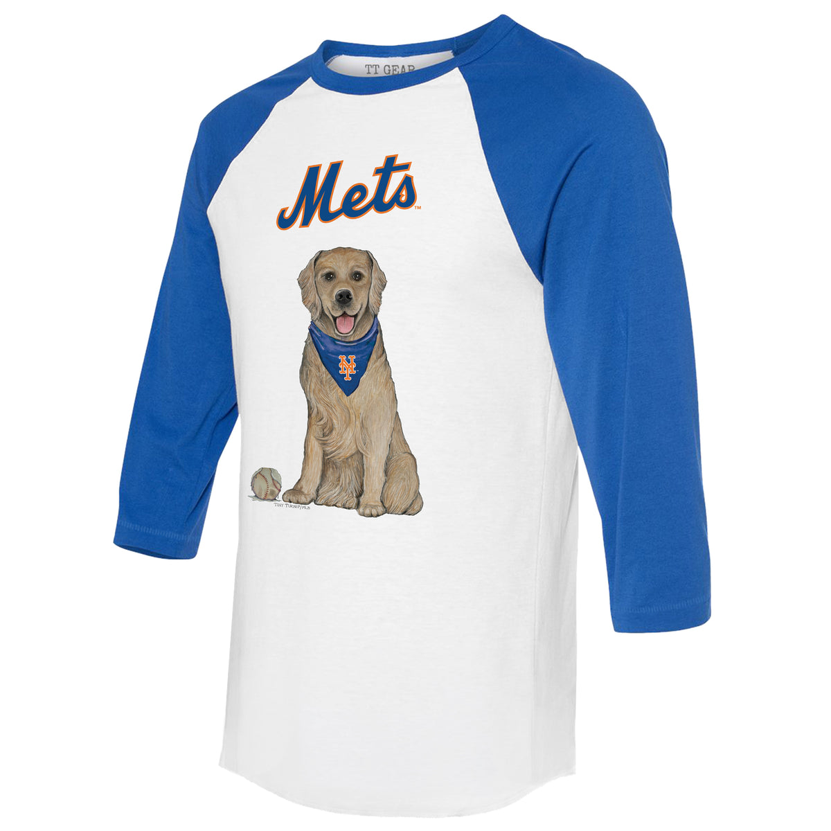 New York Mets Golden Retriever 3/4 Royal Blue Sleeve Raglan