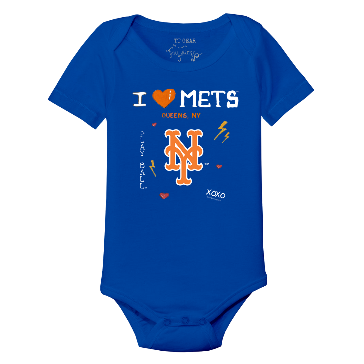 I Heart Mets Short Sleeve Snapper - Tiny Turnip