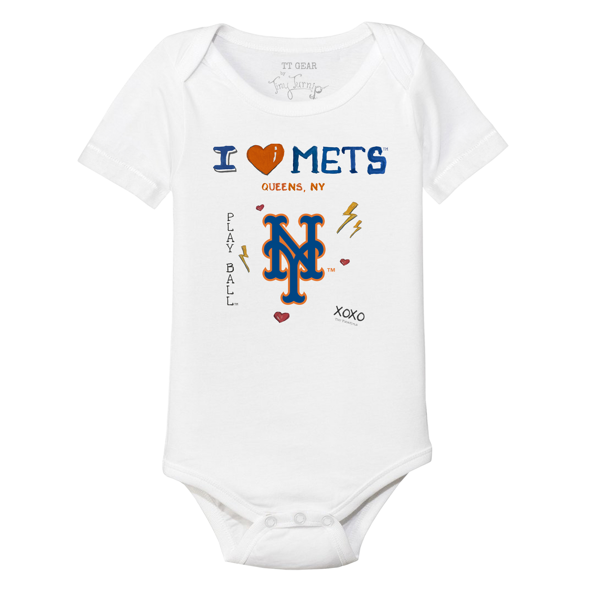I Heart Mets Short Sleeve Snapper - Tiny Turnip