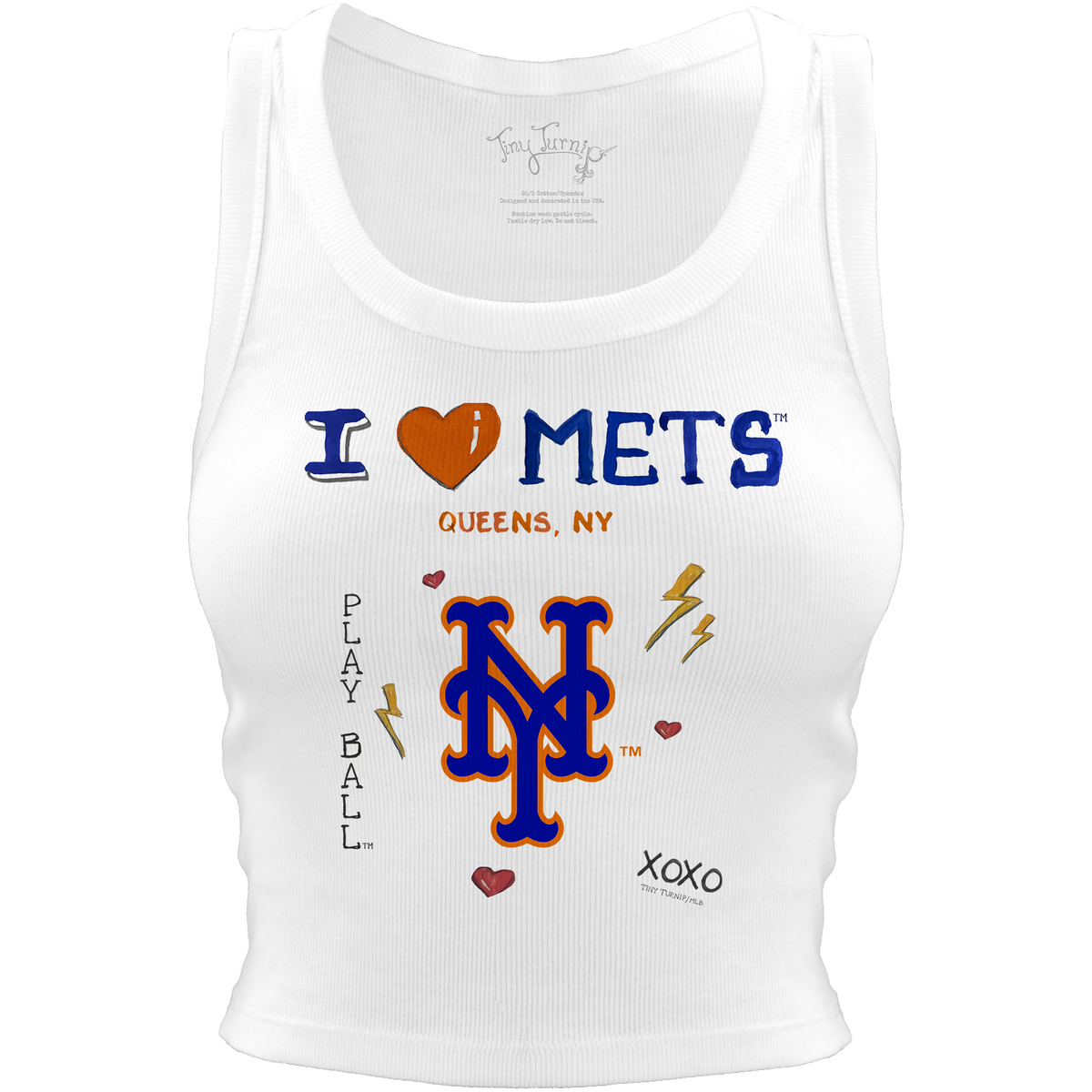 New York Mets I Heart Team Crop Tank - Tiny Turnip