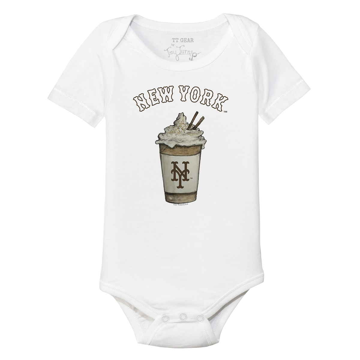 New York Mets Latte Short Sleeve Snapper