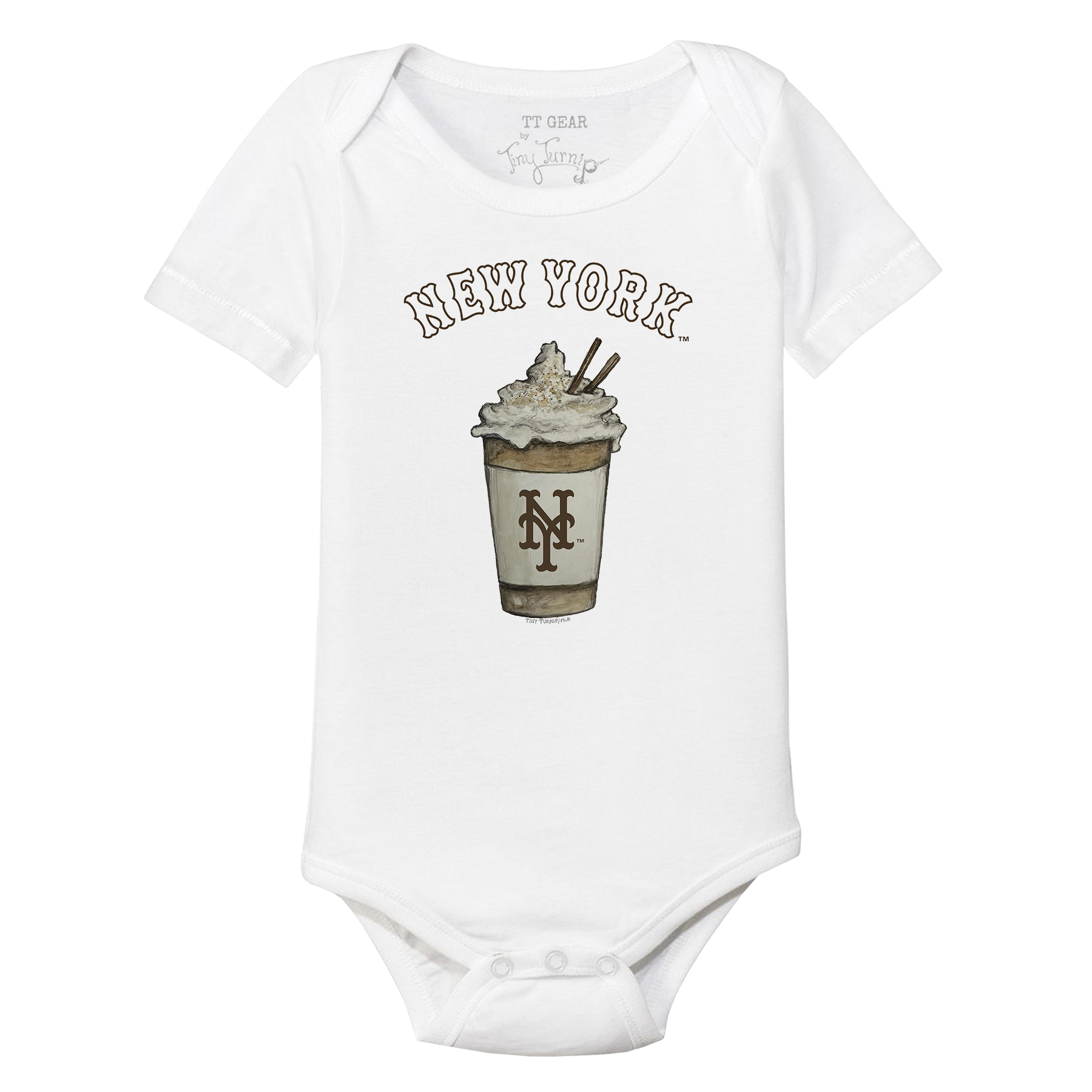 New York Mets Latte Short Sleeve Snapper