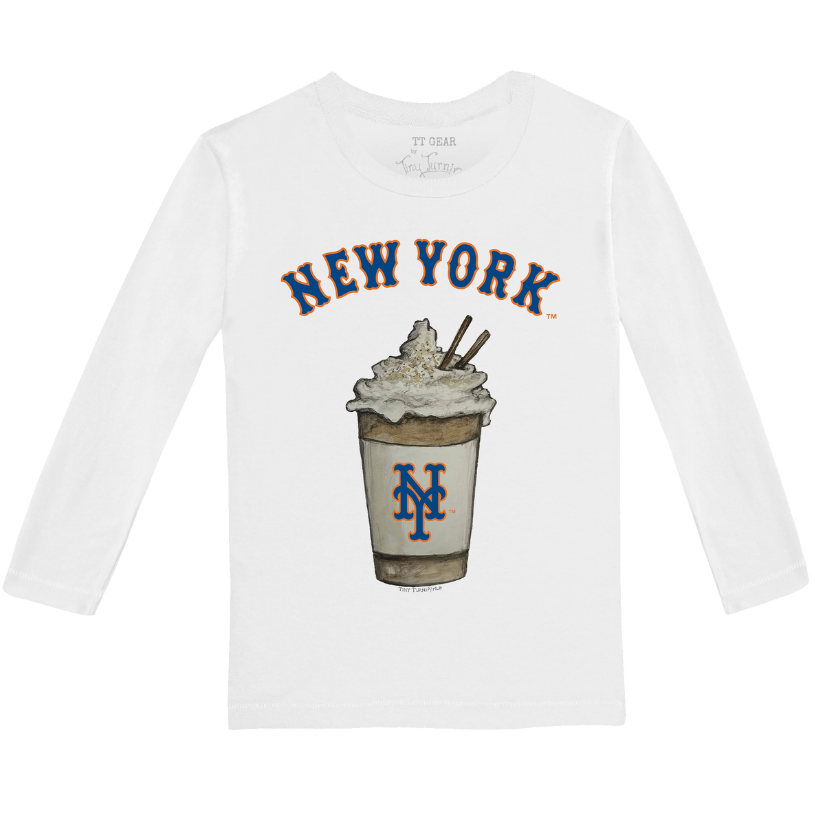 New York Mets Latte Long-Sleeve Tee Shirt