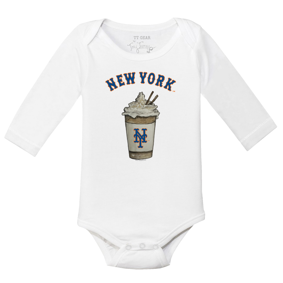New York Mets Latte Long Sleeve Snapper