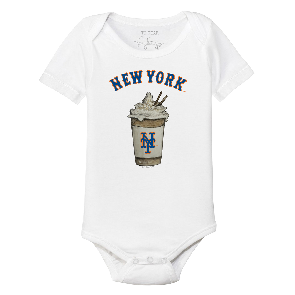 New York Mets Latte Short Sleeve Snapper