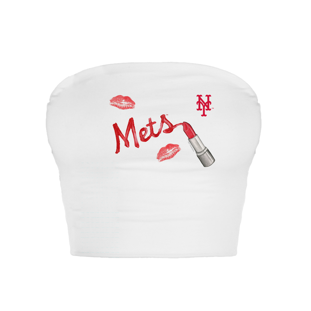 New York Mets Lipstick Crop Tube Top - Tiny Turnip