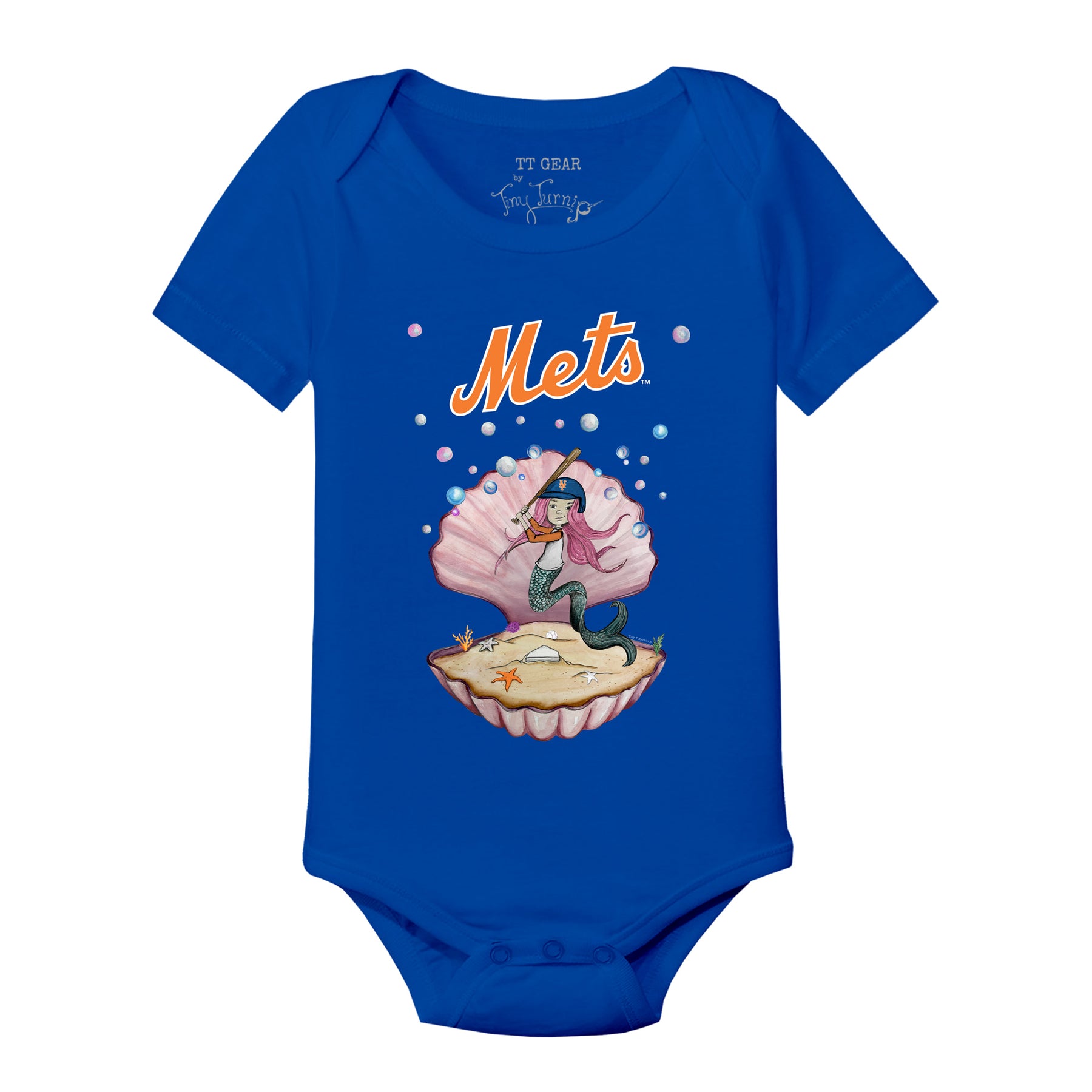 New York Mets Mermaid Short Sleeve Snapper
