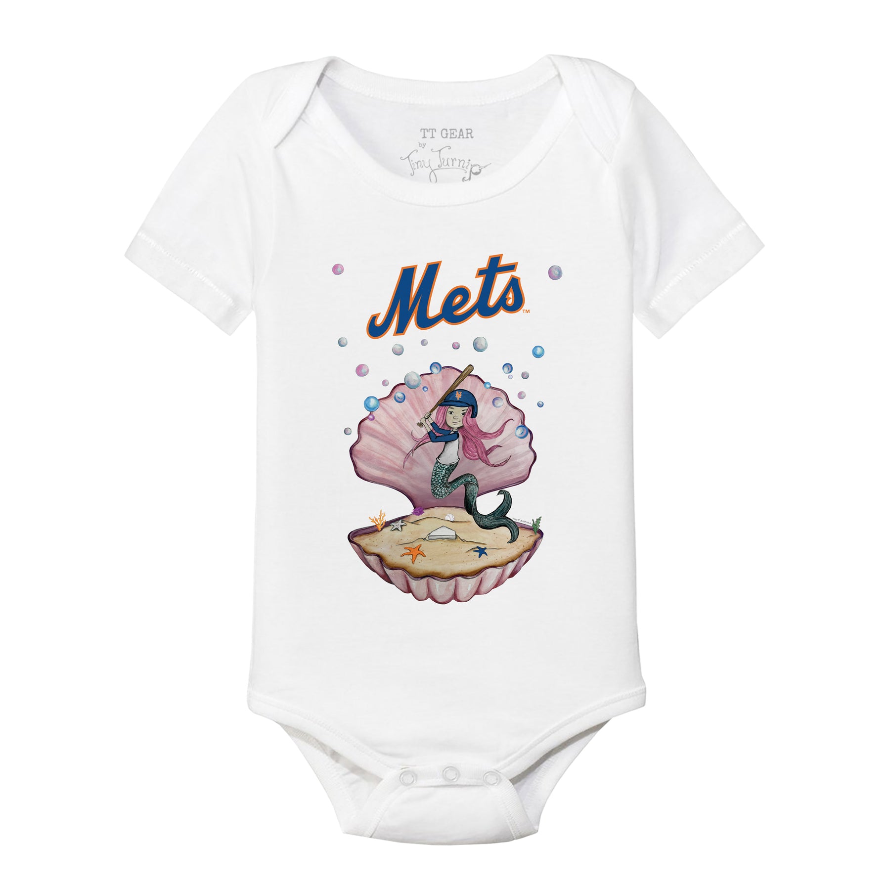 New York Mets Mermaid Short Sleeve Snapper