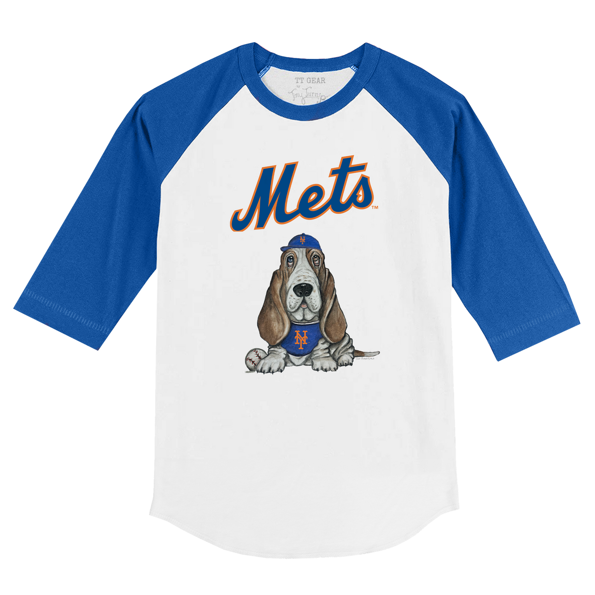 New York Mets Puddy 3/4 Royal Blue Sleeve Raglan