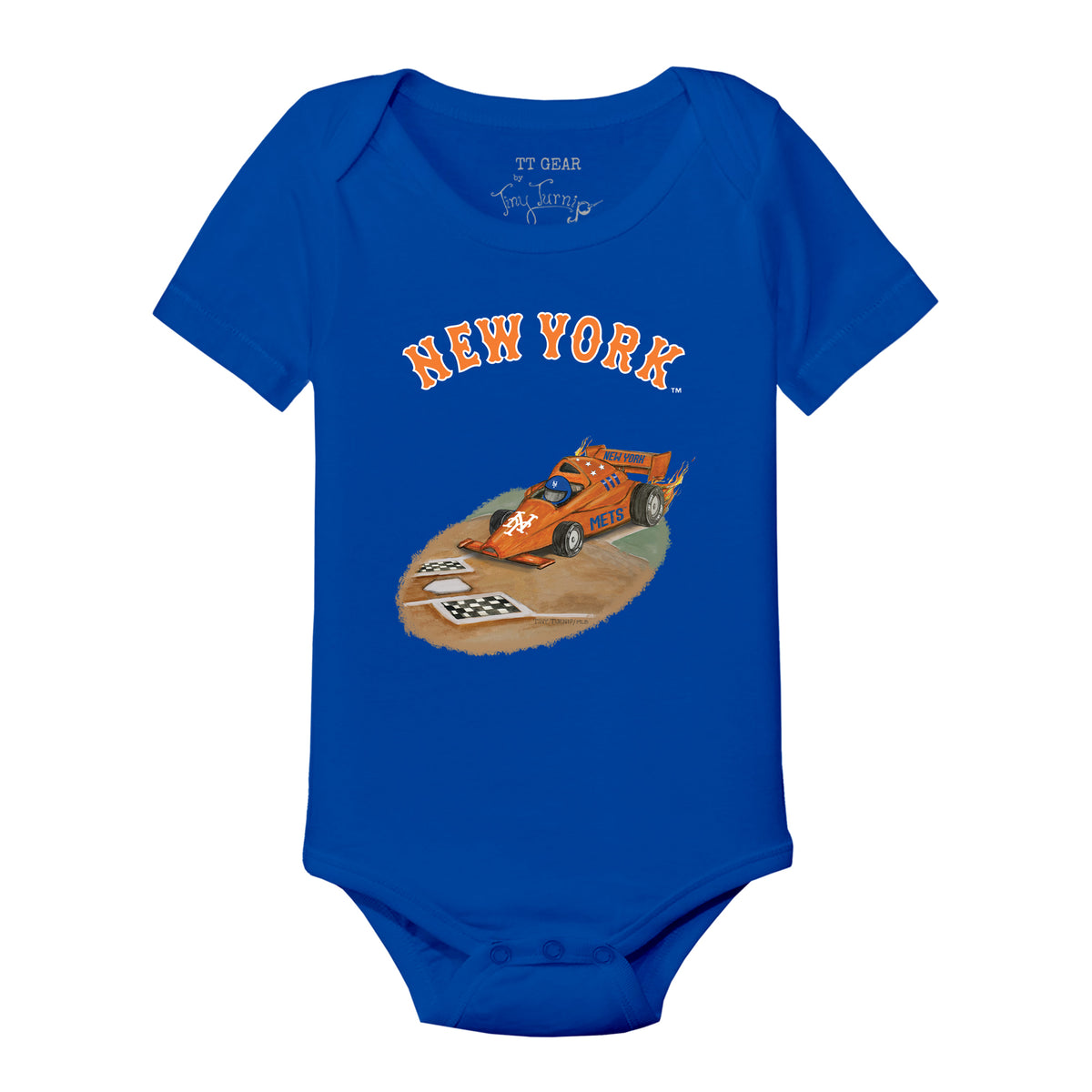 New York Mets Race Car Short Sleeve Snapper
