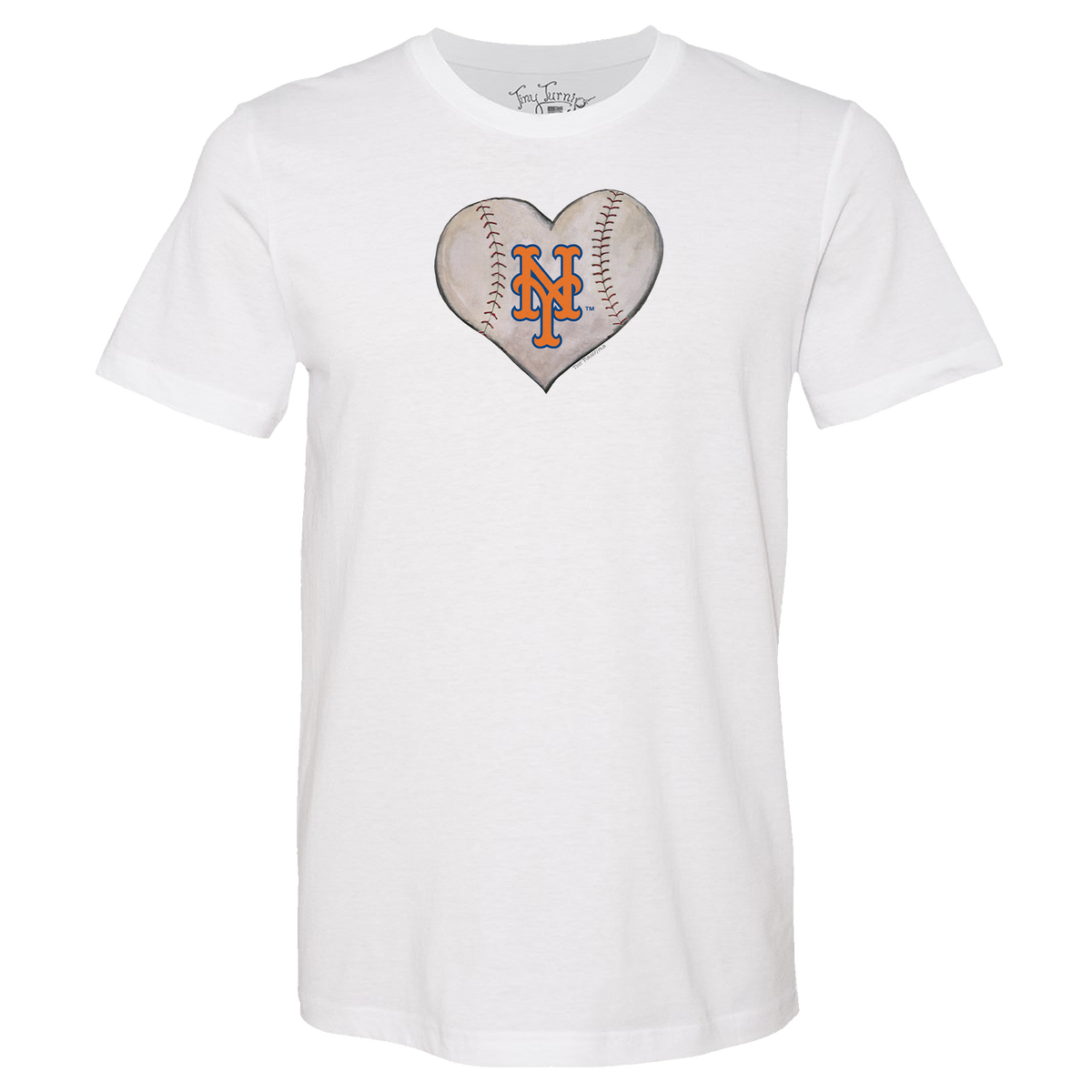 New York Mets Stitched Heart Unisex Tee Shirt - Tiny Turnip