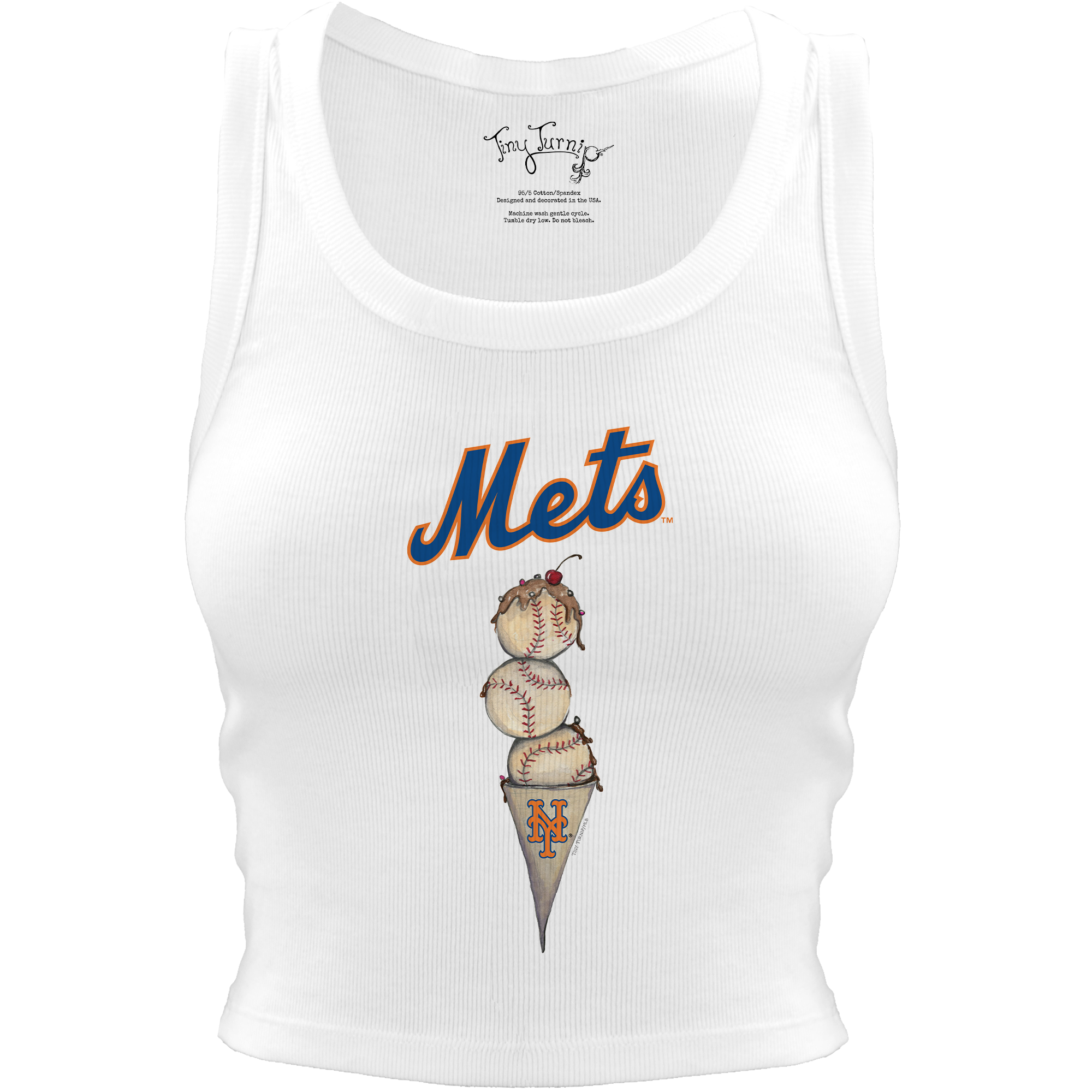 New York Mets Triple Scoop Crop Tank | Tiny Turnip
