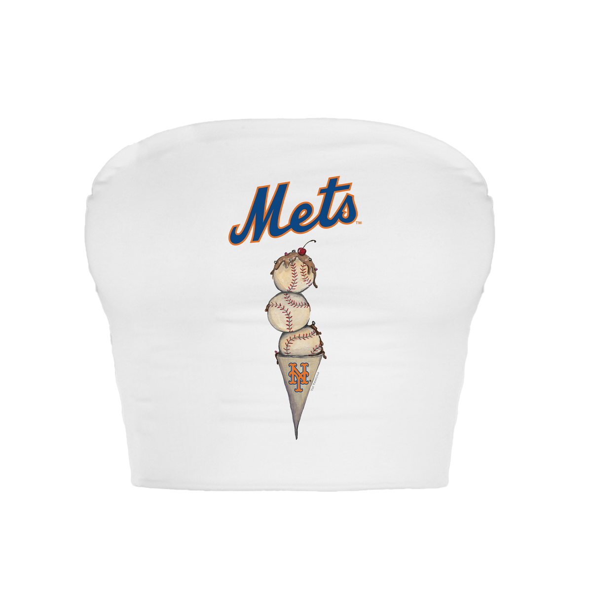 New York Mets Triple Scoop Crop Tube Top